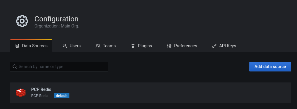 Grafana Add PCP Redis data source
